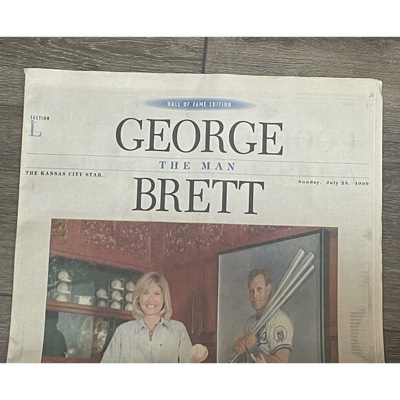 Kansas City Star Newspaper GEORGE BRETT KC Royals Cooperstown 1999 MLB Editorial - Picture 5 of 8